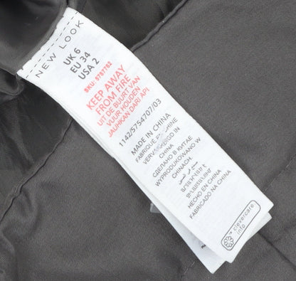 Womens UK Size 6 New Look Grey Puffer Jacket