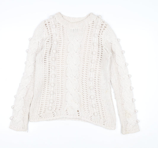 Womens UK Size 8 Falmer Heritage Ivory Pullover Jumper