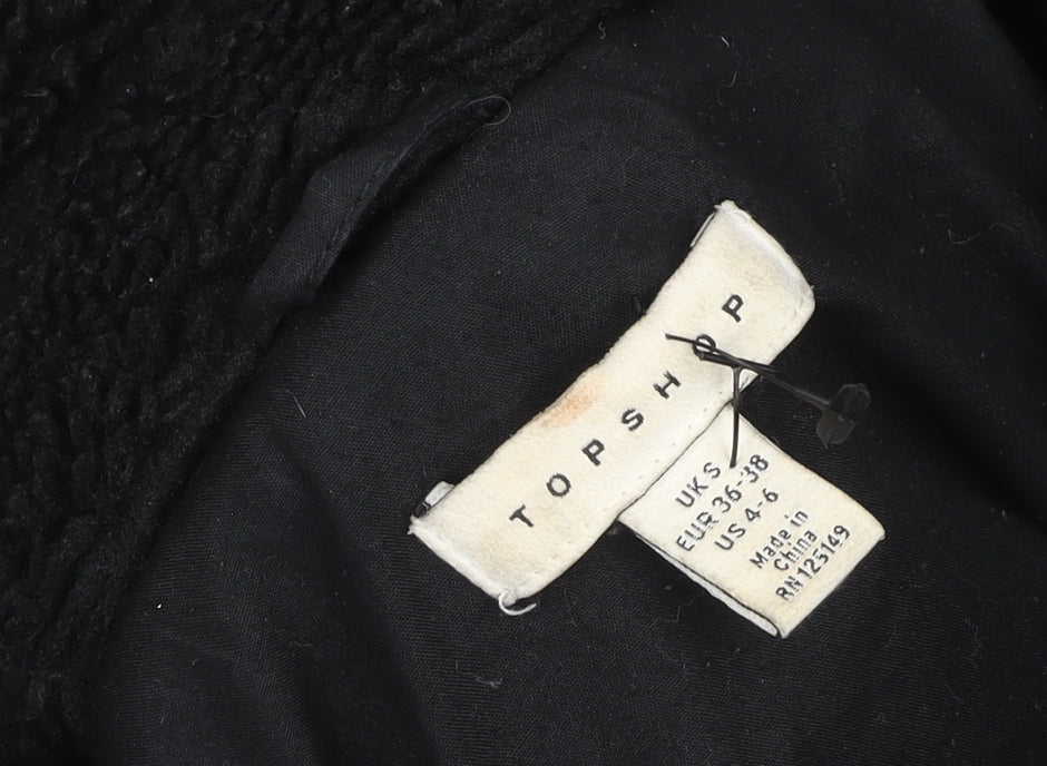 Womens UK Size S Topshop Black Puffer Jacket