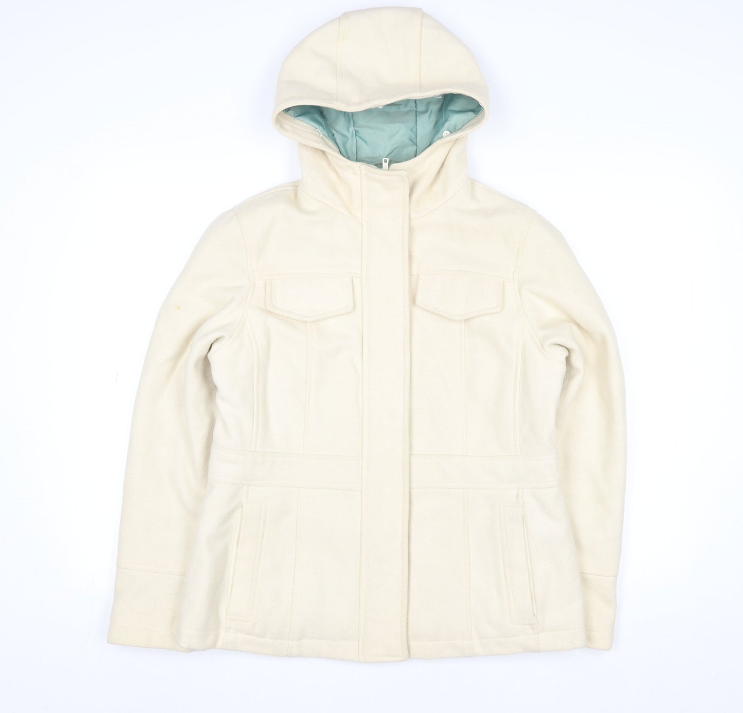 Womens UK Size 14 Debenhams Ivory Parka Coat