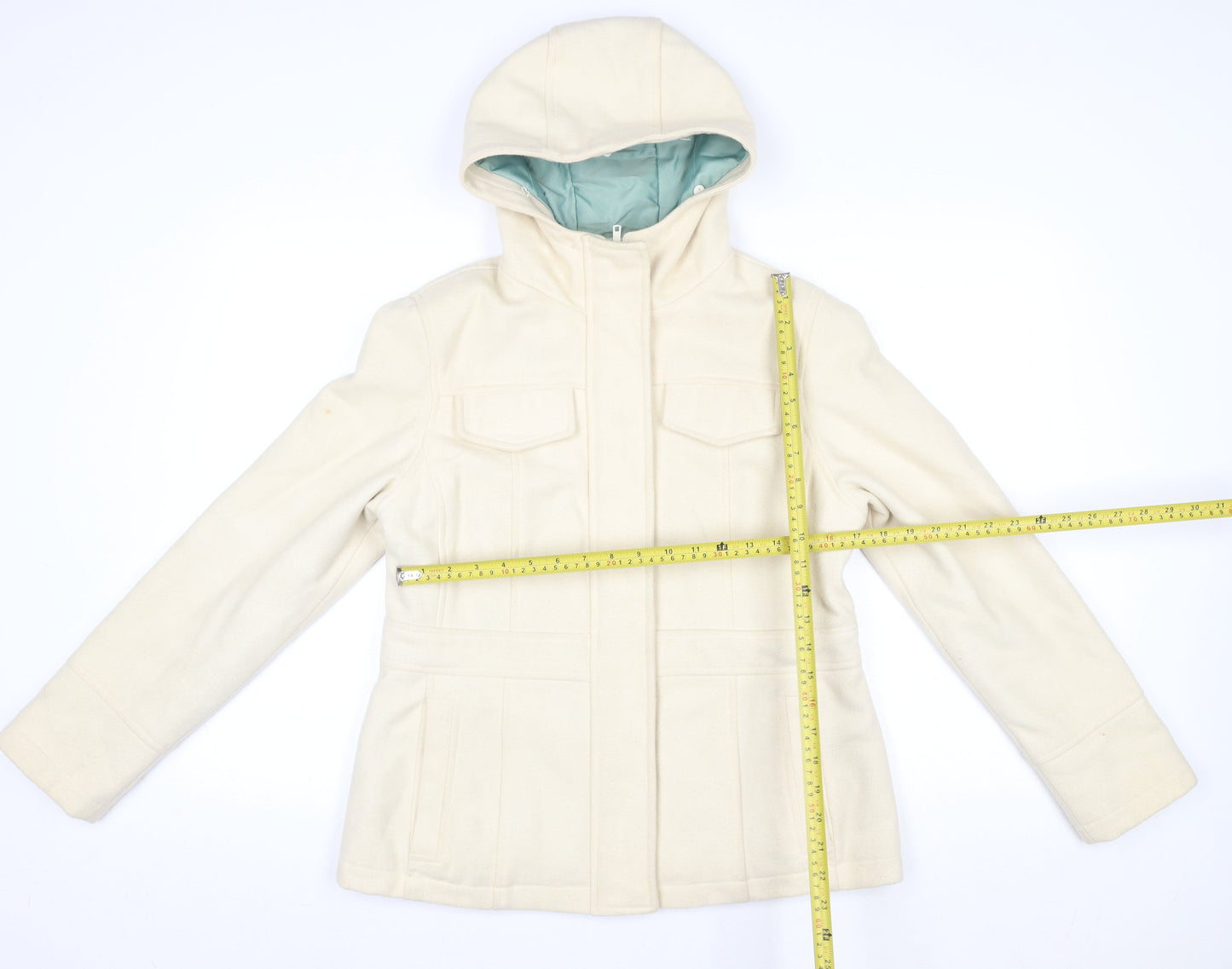 Womens UK Size 14 Debenhams Ivory Parka Coat