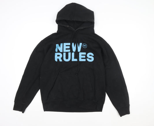 Mens UK Size M Club Classic Black Pullover Hoodie