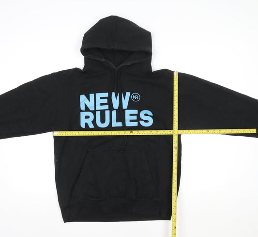 Mens UK Size M Club Classic Black Pullover Hoodie