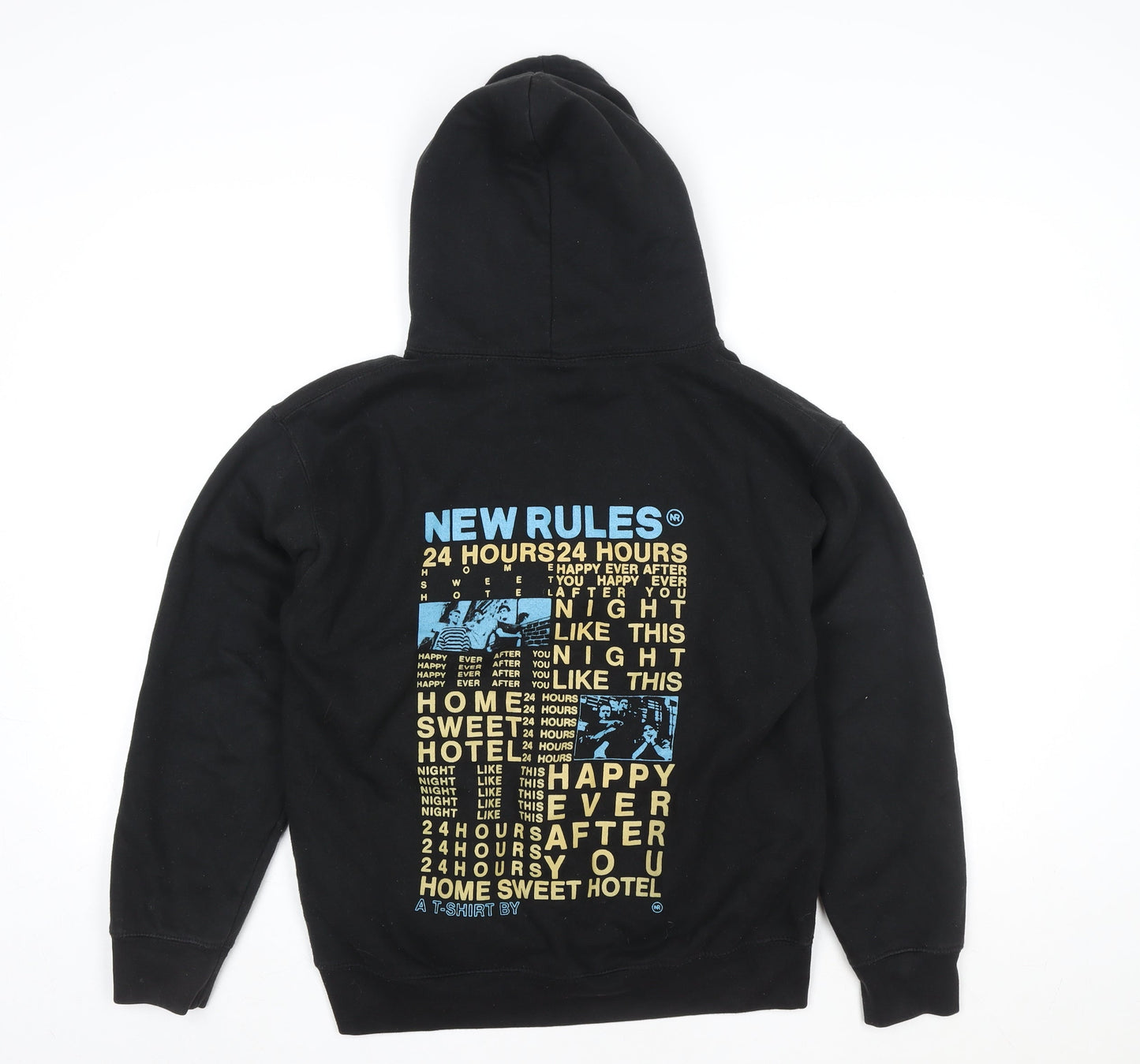 Mens UK Size M Club Classic Black Pullover Hoodie
