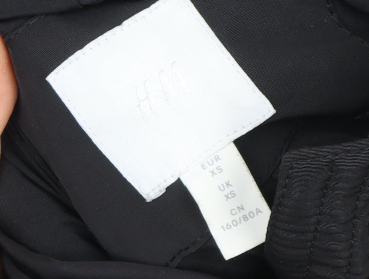 Womens UK Size XS H&M Black Puffer Jacket