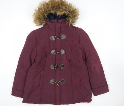 Womens UK Size 18 BHS Red Duffle Coat