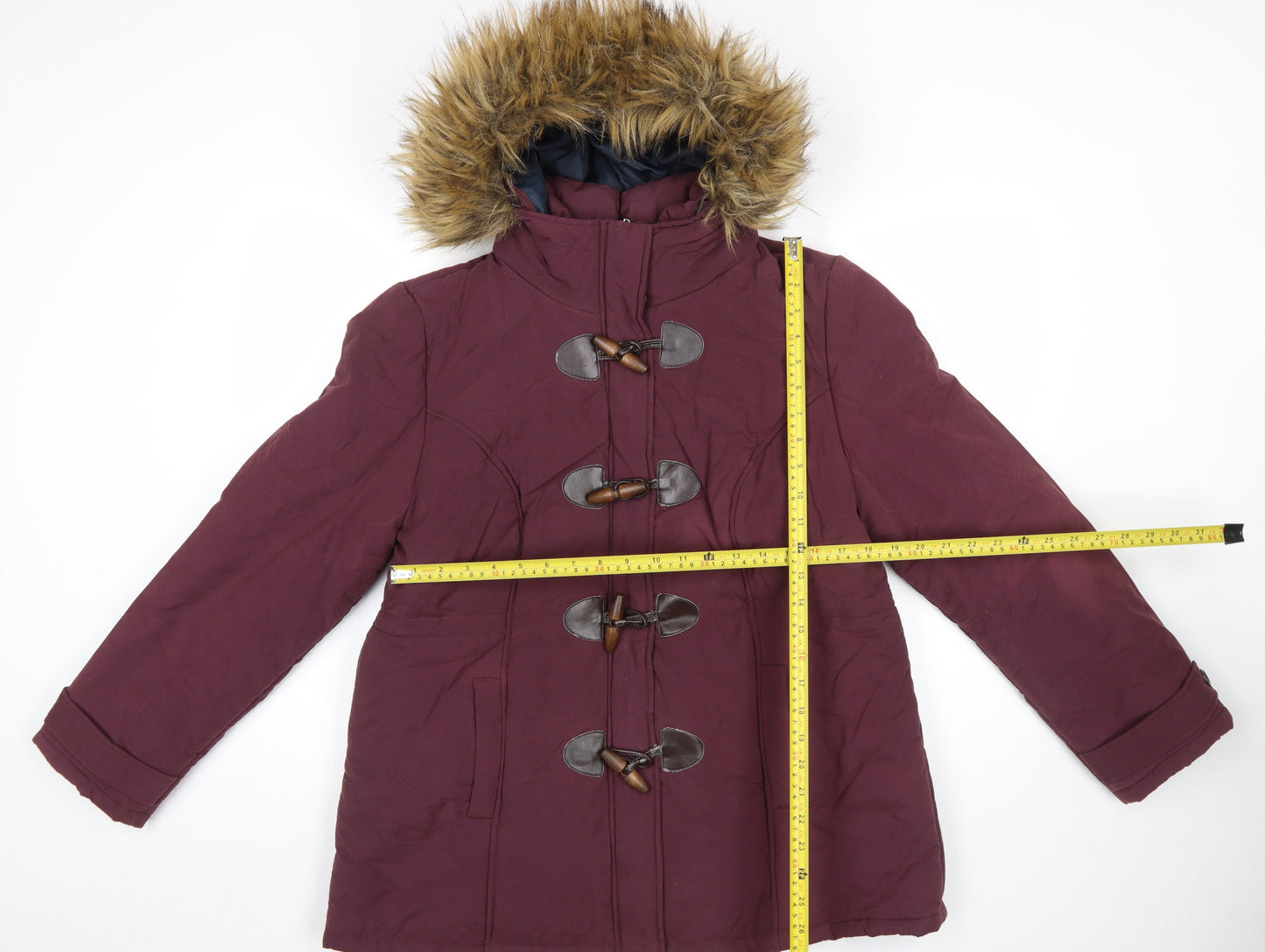 Womens UK Size 18 BHS Red Duffle Coat