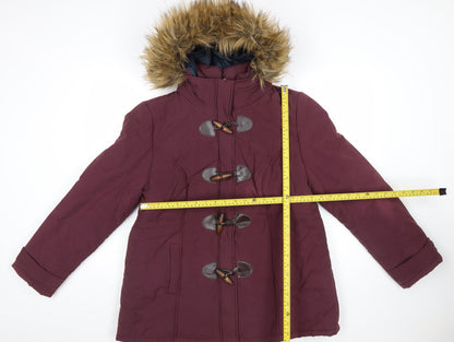 Womens UK Size 18 BHS Red Duffle Coat