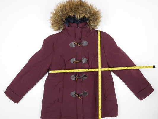 Womens UK Size 18 BHS Red Duffle Coat