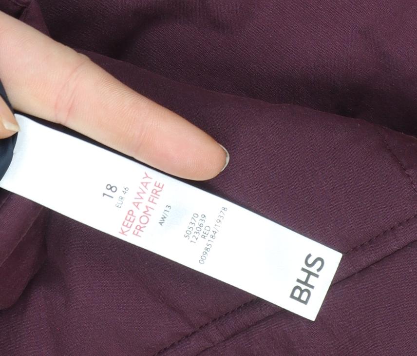 Womens UK Size 18 BHS Red Duffle Coat