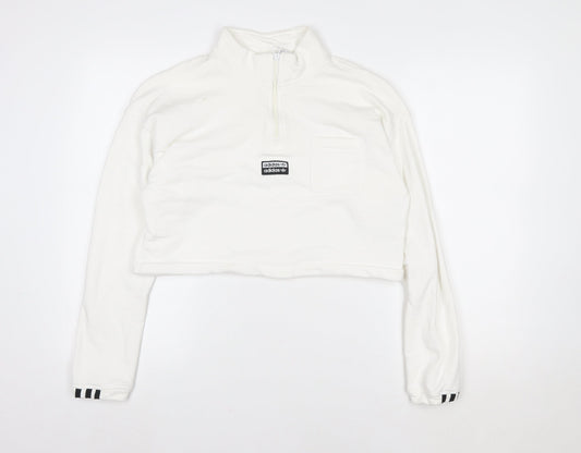 Womens UK Size 12 adidas White Pullover Sweatshirt
