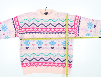 Womens UK Size M Boohoo Multicoloured Pullover Jumper