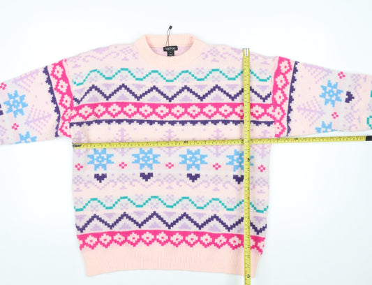 Womens UK Size M Boohoo Multicoloured Pullover Jumper