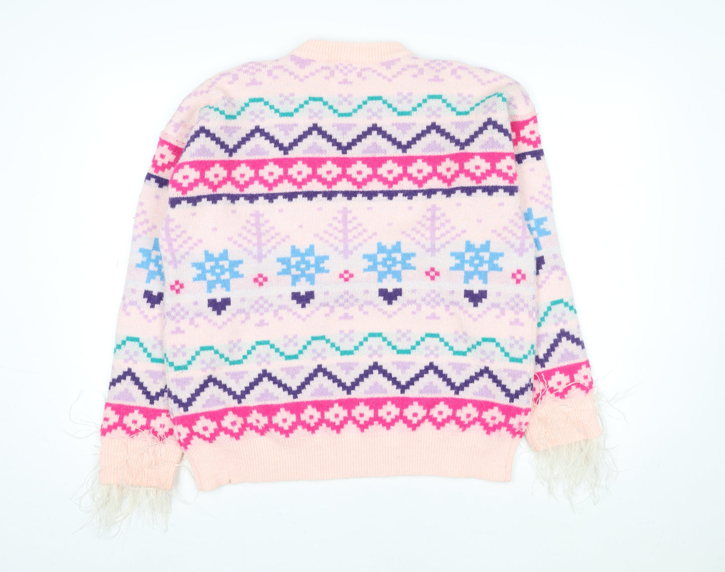Womens UK Size M Boohoo Multicoloured Pullover Jumper