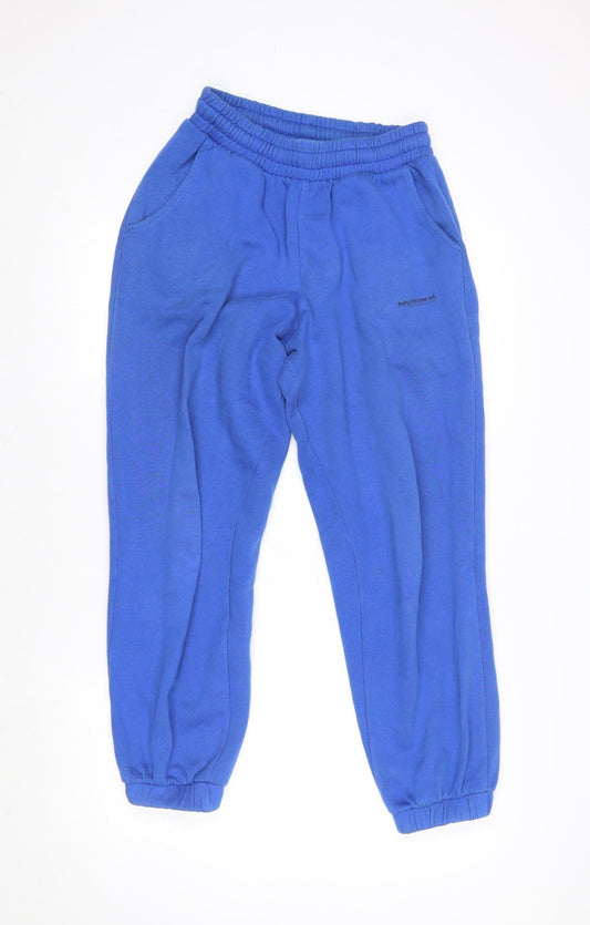Womens UK Size M Pull & Bear Relaxed Fit Jogger Blue Trousers