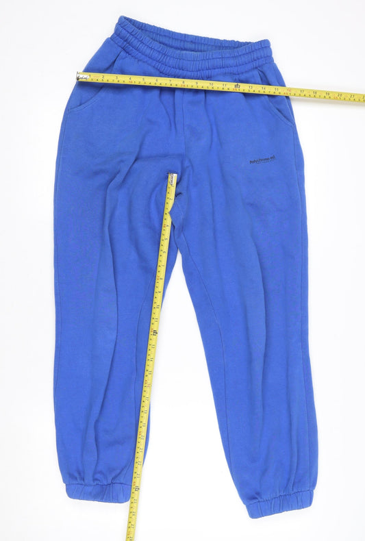 Womens UK Size M Pull & Bear Relaxed Fit Jogger Blue Trousers