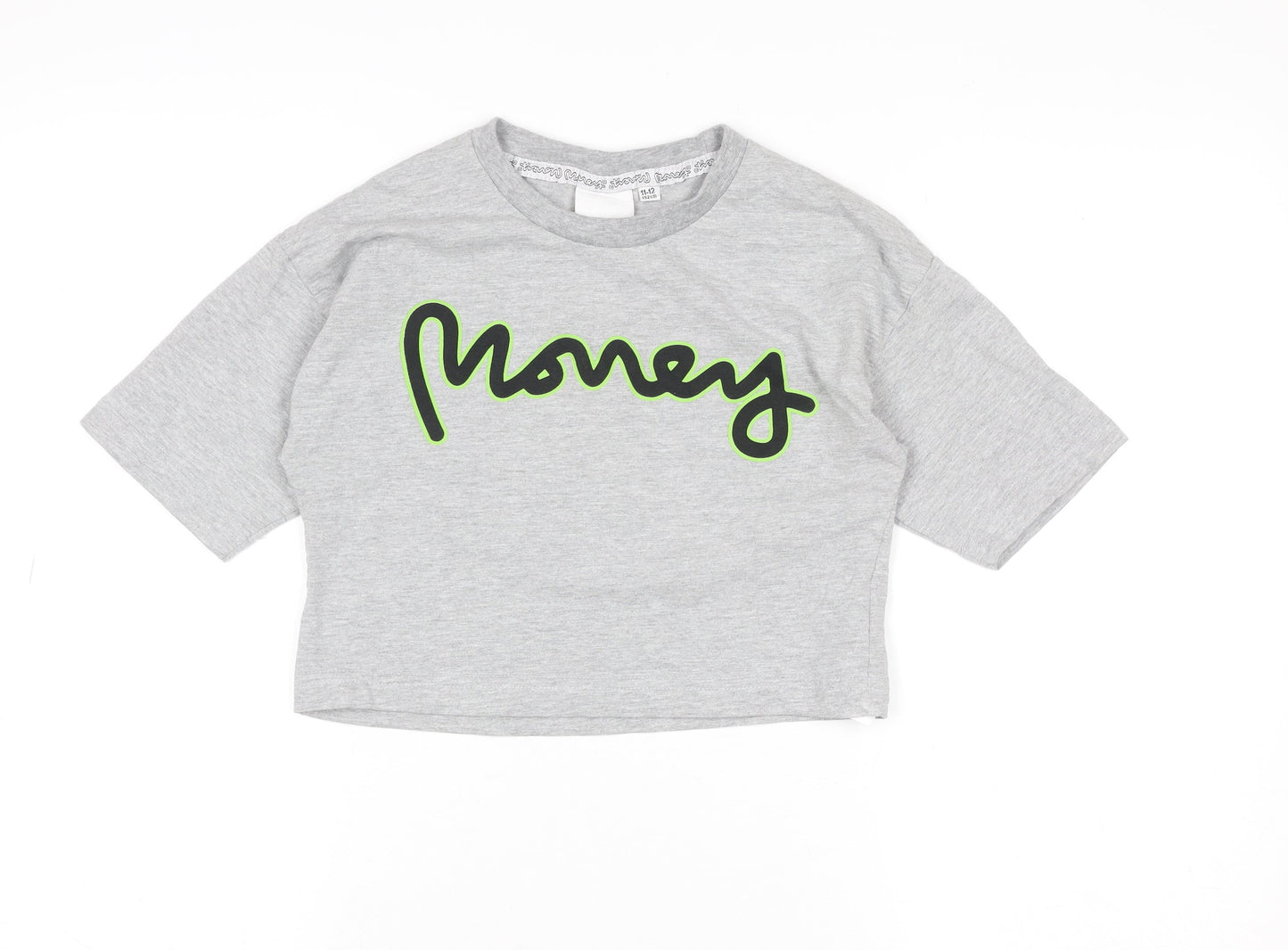 Boys UK Size 11-12 Years Money Grey Basic T-Shirt