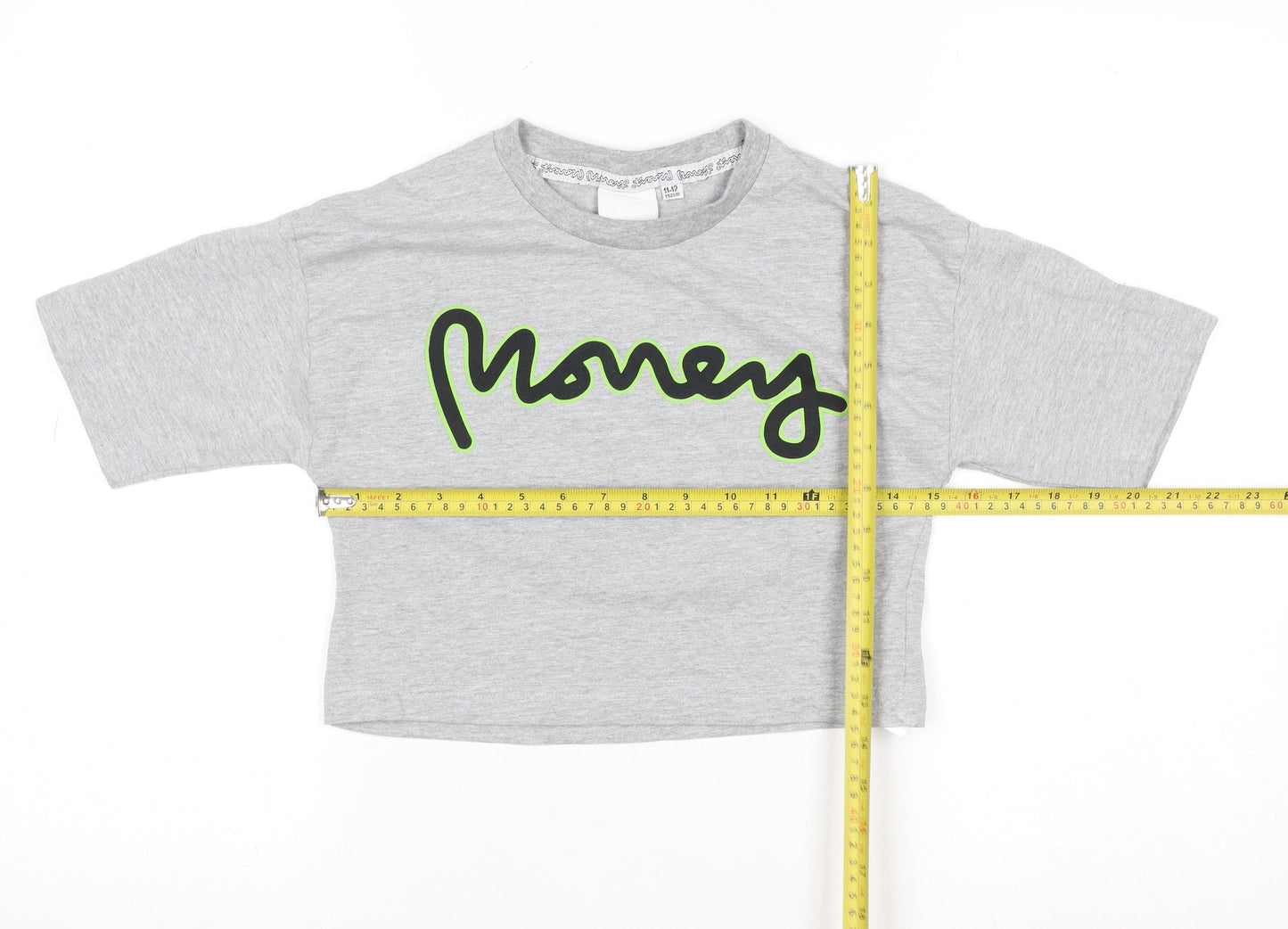 Boys UK Size 11-12 Years Money Grey Basic T-Shirt