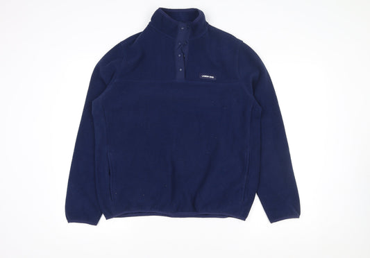 Mens UK Size M Lands' End Blue Henley Sweatshirt