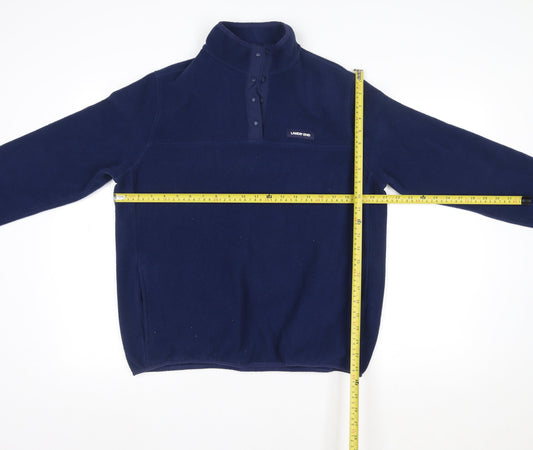 Mens UK Size M Lands' End Blue Henley Sweatshirt