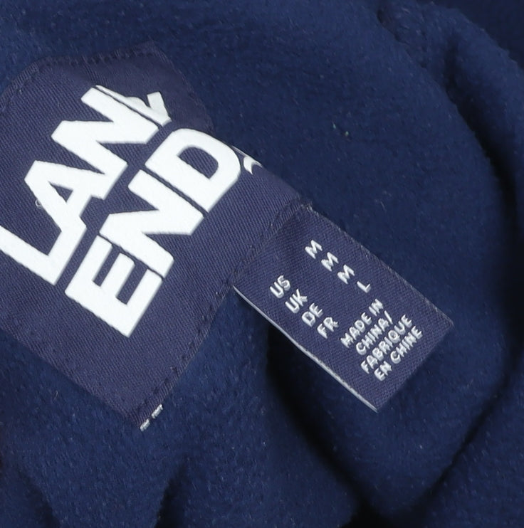 Mens UK Size M Lands' End Blue Henley Sweatshirt