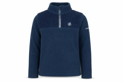 Front view of Dare 2b boys’ blue fleece 1/4 zip pullover sweatshirt 9-10 years