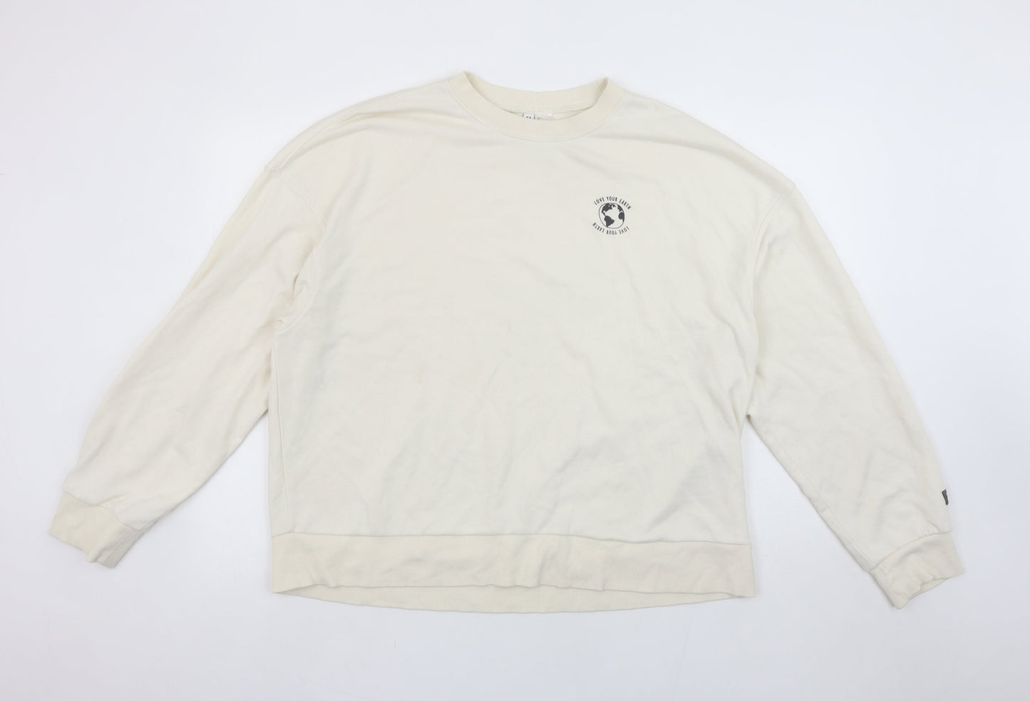 Womens UK Size L H&M Beige Pullover Sweatshirt