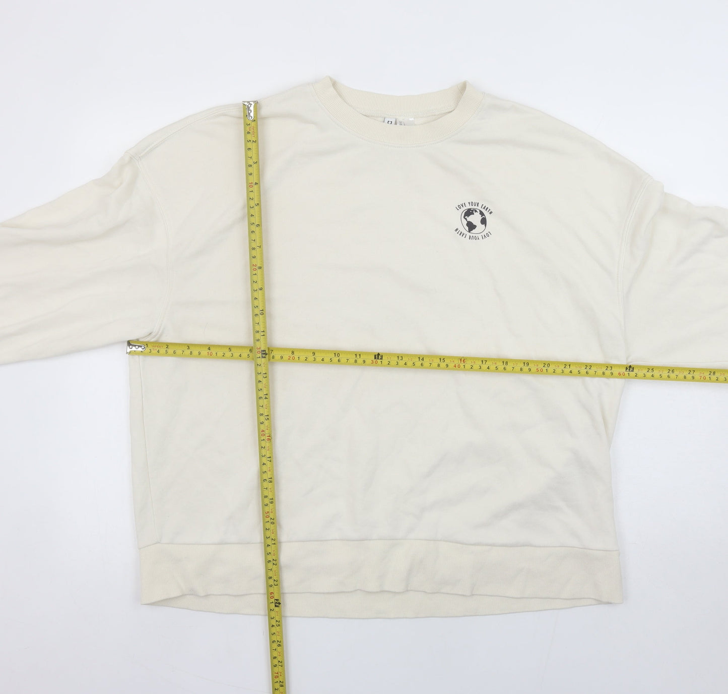 Womens UK Size L H&M Beige Pullover Sweatshirt