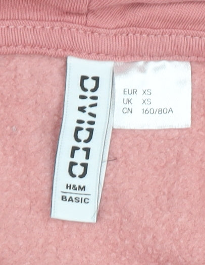 Womens UK Size XS H&M Pink Pullover Hoodie