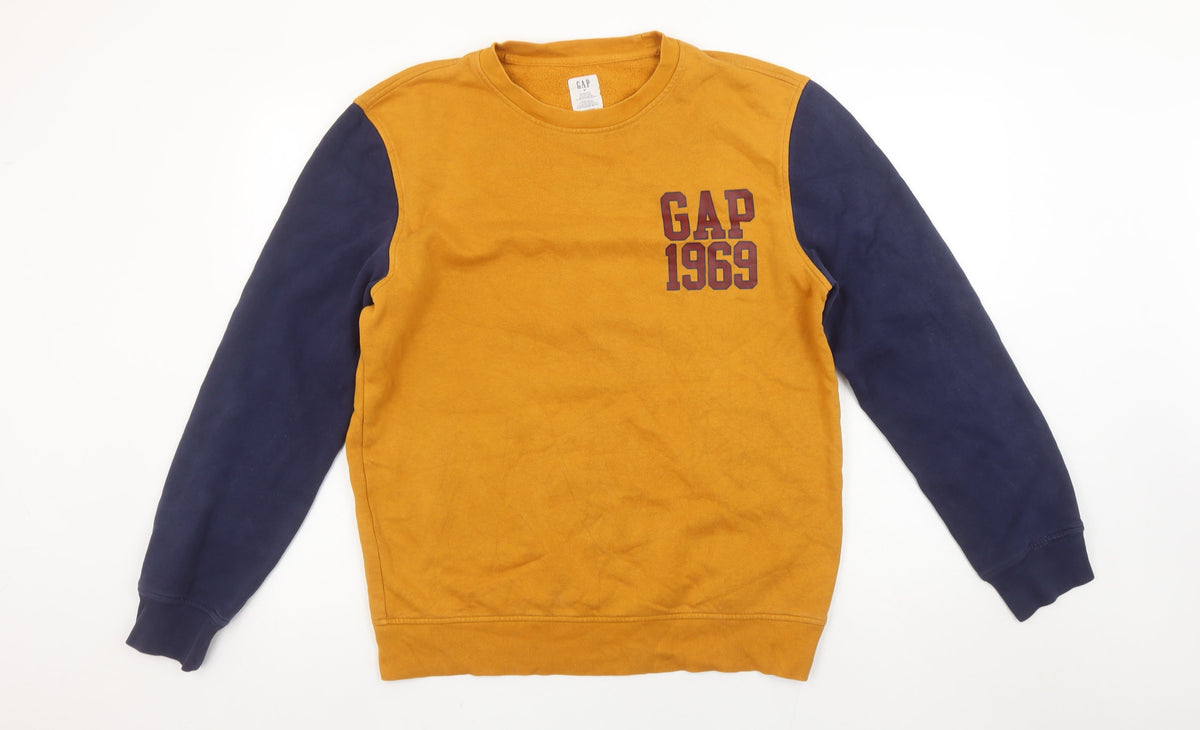 Gap Men’s Brown & Navy Crew Neck Graphic Sweatshirt M