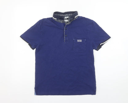 Boys UK Size 14 Years HUGO BOSS Blue Basic Polo