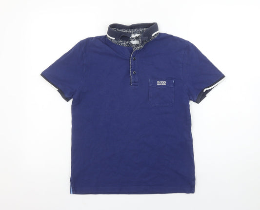 Boys UK Size 14 Years HUGO BOSS Blue Basic Polo
