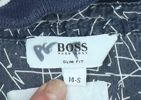 Boys UK Size 14 Years HUGO BOSS Blue Basic Polo