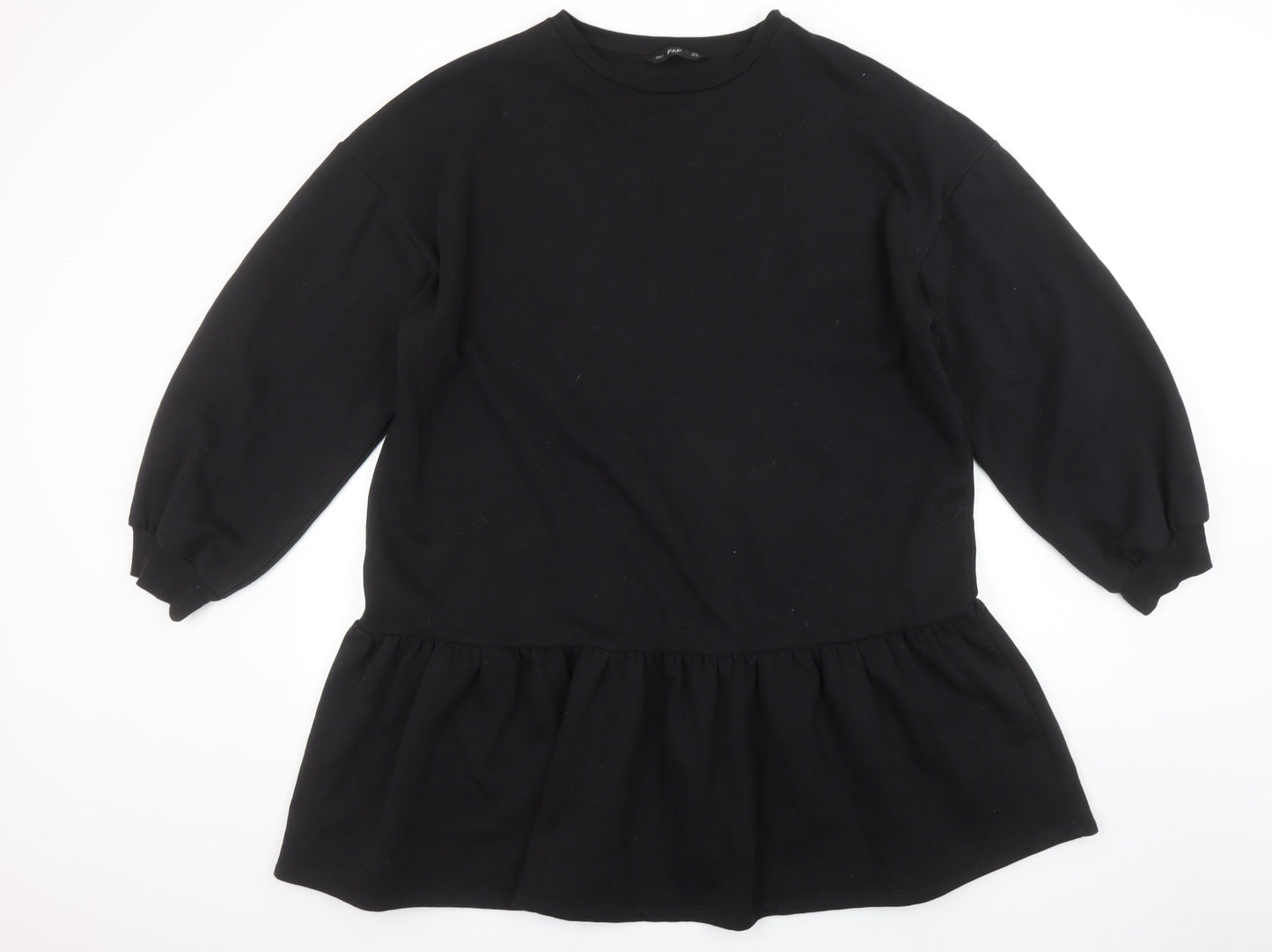 Womens UK Size 18 F&F Black Tunic Sweatshirt