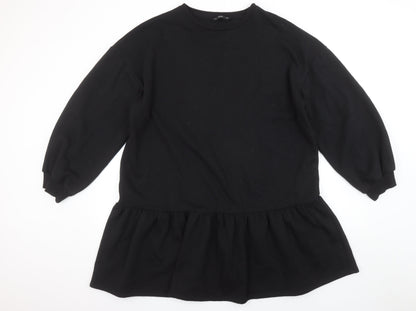Womens UK Size 18 F&F Black Tunic Sweatshirt