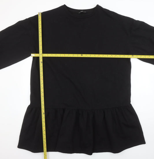 Womens UK Size 18 F&F Black Tunic Sweatshirt
