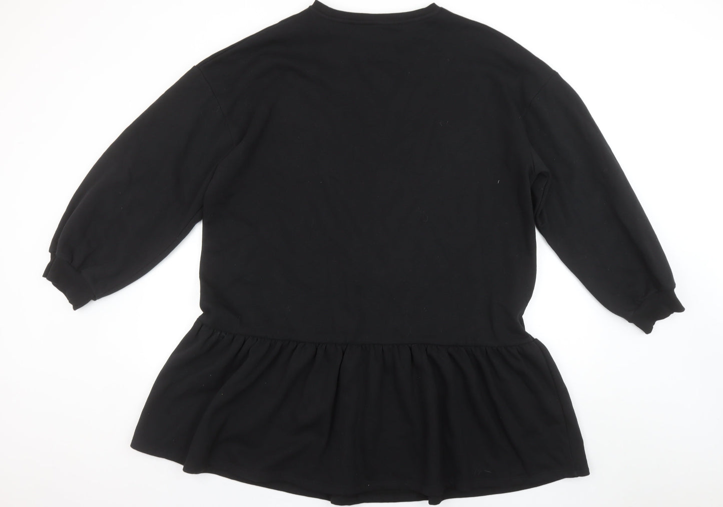 Womens UK Size 18 F&F Black Tunic Sweatshirt