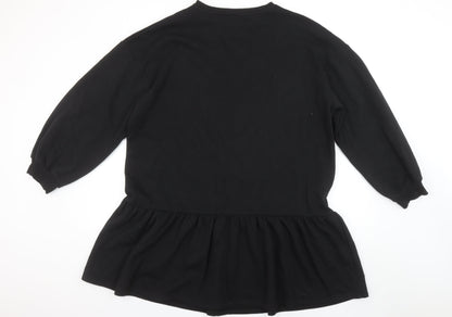 Womens UK Size 18 F&F Black Tunic Sweatshirt