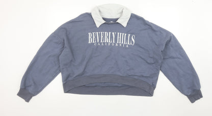 Womens UK Size L Hollister Blue Pullover Sweatshirt