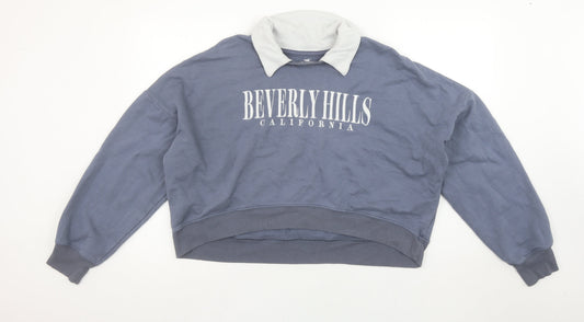 Womens UK Size L Hollister Blue Pullover Sweatshirt