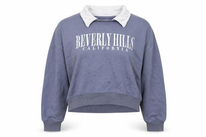 Womens UK Size L Hollister Blue Pullover Sweatshirt