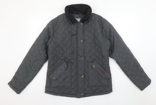 Womens UK Size XS Just Togs Grey Quilted Coat