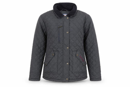 Womens UK Size XS Just Togs Grey Quilted Coat