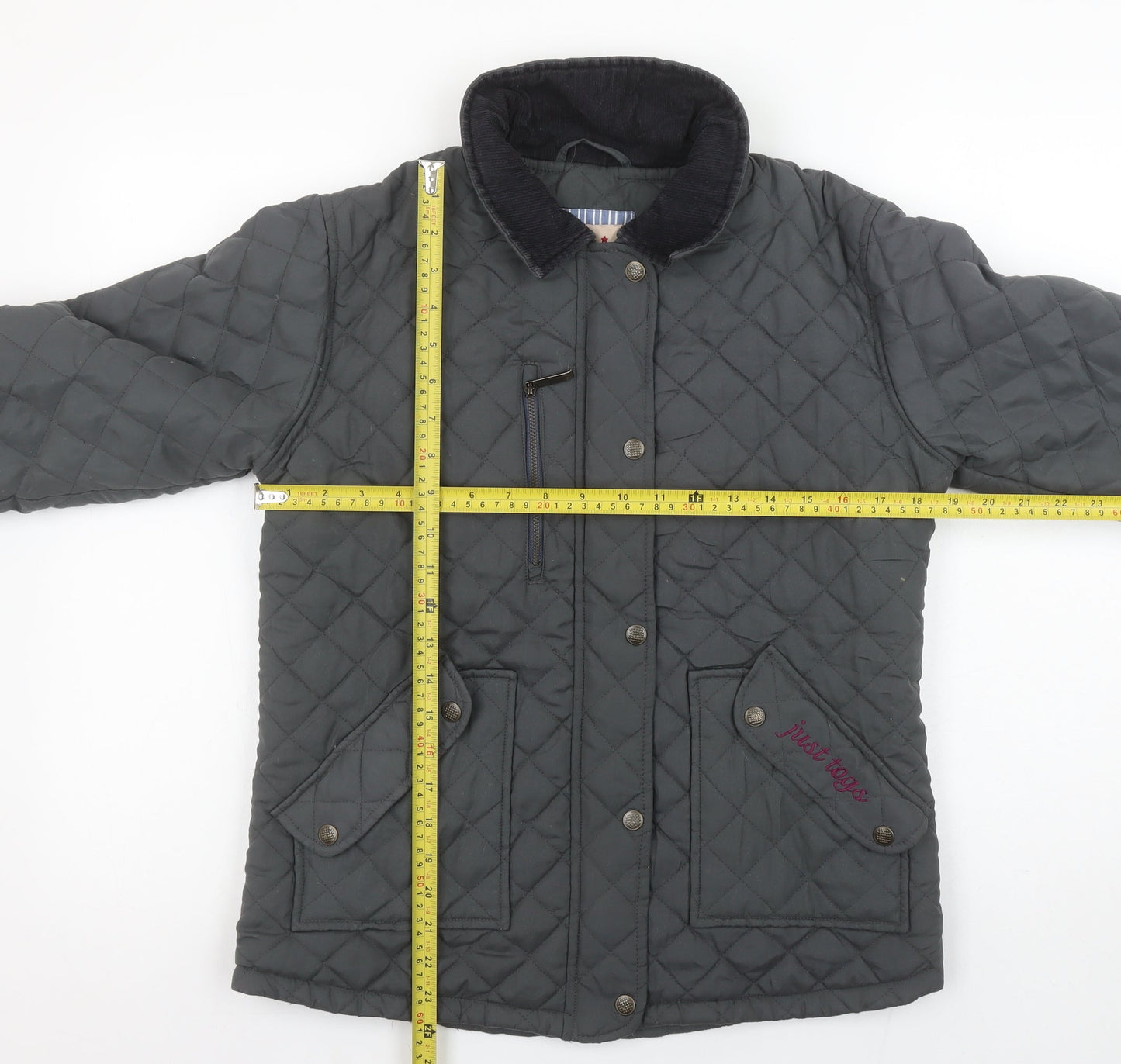 Womens UK Size XS Just Togs Grey Quilted Coat