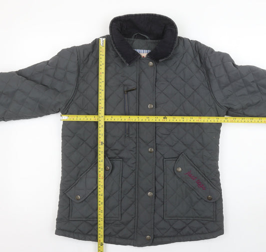 Womens UK Size XS Just Togs Grey Quilted Coat