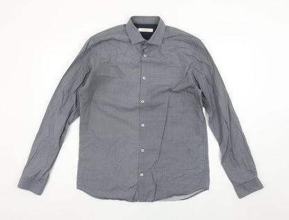 Jack & Jones Premium Men's Blue Small Slim Fit Long Sleeve Button-Up Shirt