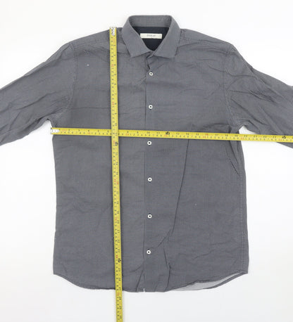 Jack & Jones Premium Men's Blue Small Slim Fit Long Sleeve Button-Up Shirt