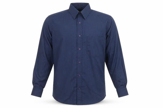 Daniel Grahame Men's Blue 15.5in Long Sleeve Cotton Blend Shirt