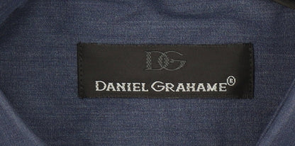 Daniel Grahame Men's Blue 15.5in Long Sleeve Cotton Blend Shirt