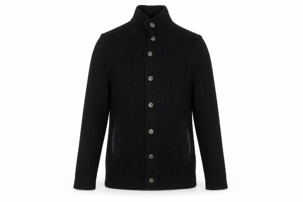 Mens UK Size S River Island Black Cardigan Jumper